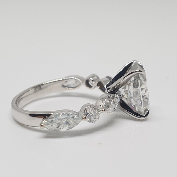 3 Carat Oval Cut Moissanite Engagement Ring Gold - Picture 6 of 10